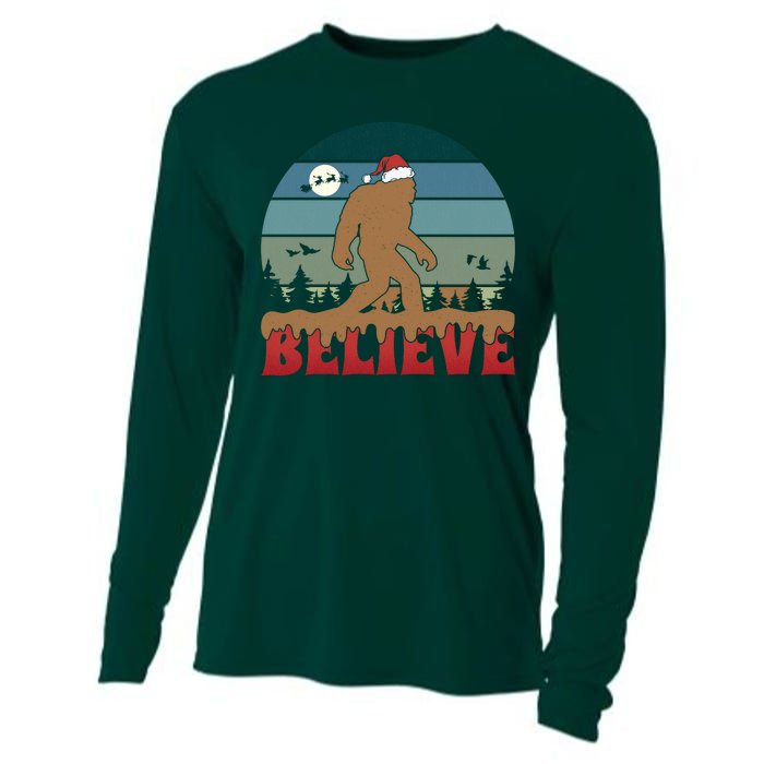 Christmas Bigfoot Retro Cooling Performance Long Sleeve Crew