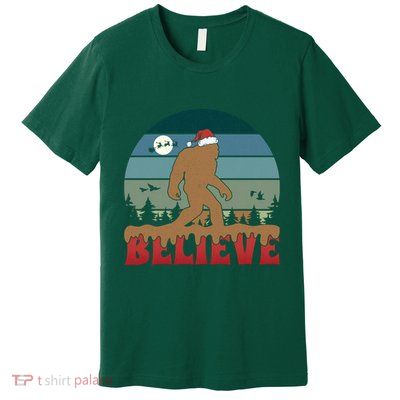 Christmas Bigfoot Retro Premium T-Shirt