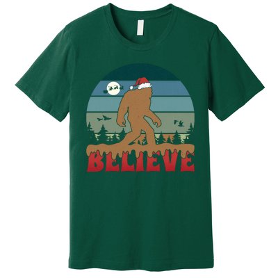 Christmas Bigfoot Retro Premium T-Shirt