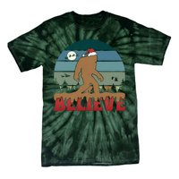 Christmas Bigfoot Retro Tie-Dye T-Shirt