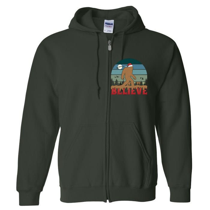 Christmas Bigfoot Retro Full Zip Hoodie