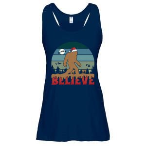 Christmas Bigfoot Retro Ladies Essential Flowy Tank