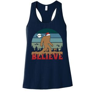 Christmas Bigfoot Retro Women's Racerback Tank