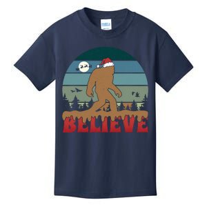 Christmas Bigfoot Retro Kids T-Shirt