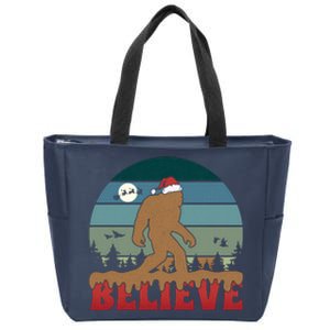 Christmas Bigfoot Retro Zip Tote Bag