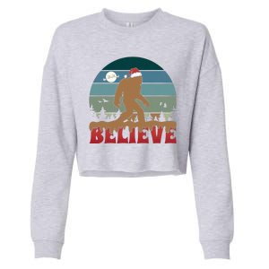 Christmas Bigfoot Retro Cropped Pullover Crew