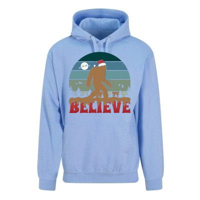 Christmas Bigfoot Retro Unisex Surf Hoodie