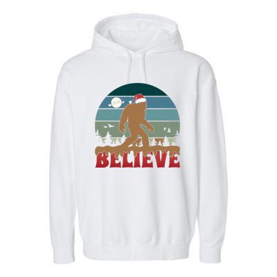 Christmas Bigfoot Retro Garment-Dyed Fleece Hoodie