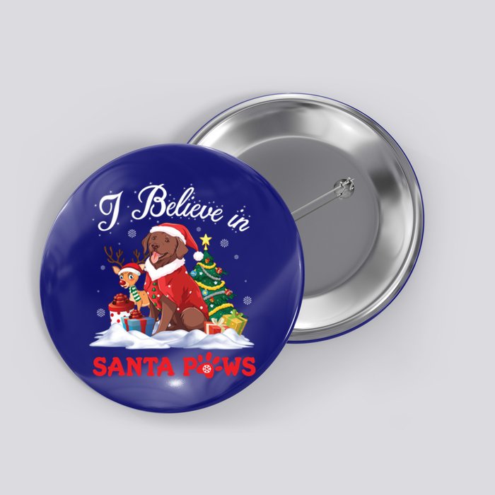 Chesapeake Bay Retriever Dog I Believe In Santa Paws Merry Gift Button