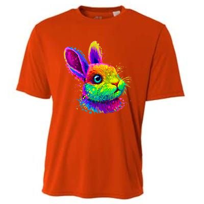 Cute Bunny Rabbit Face Colorful Easter Day Gift Cooling Performance Crew T-Shirt