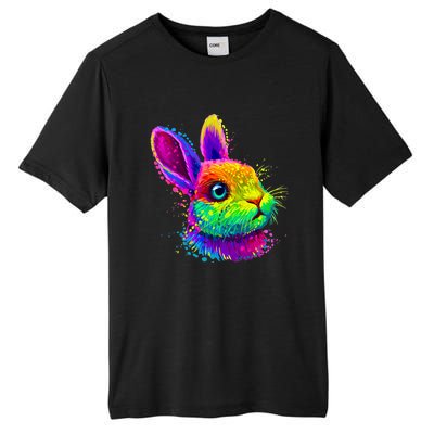 Cute Bunny Rabbit Face Colorful Easter Day Gift Tall Fusion ChromaSoft Performance T-Shirt