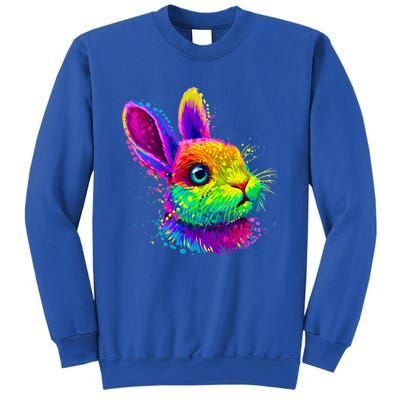 Cute Bunny Rabbit Face Colorful Easter Day Gift Sweatshirt