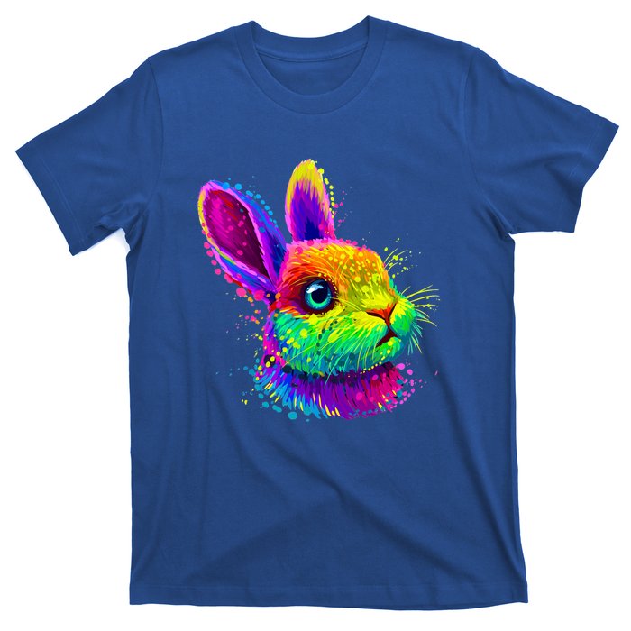 Cute Bunny Rabbit Face Colorful Easter Day Gift T-Shirt