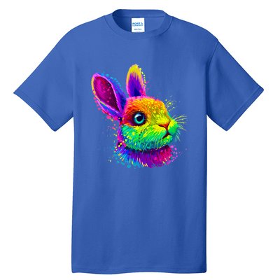 Cute Bunny Rabbit Face Colorful Easter Day Gift Tall T-Shirt