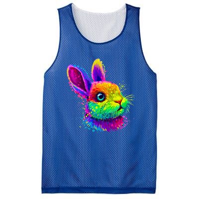 Cute Bunny Rabbit Face Colorful Easter Day Gift Mesh Reversible Basketball Jersey Tank