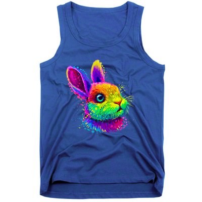 Cute Bunny Rabbit Face Colorful Easter Day Gift Tank Top