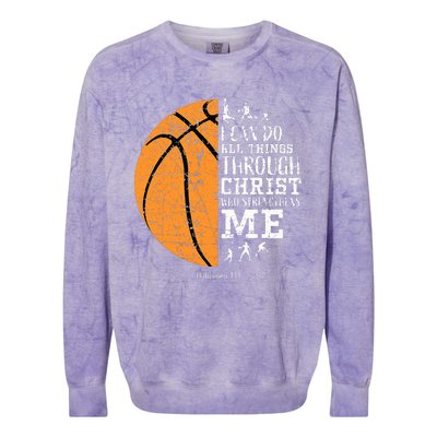 Christian Basketball Religious Gifts Colorblast Crewneck Sweatshirt