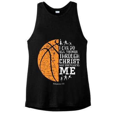 Christian Basketball Religious Gifts Ladies PosiCharge Tri-Blend Wicking Tank