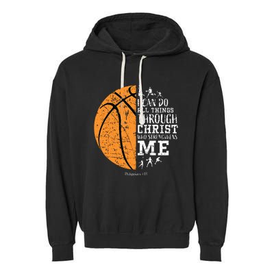 Christian Basketball Religious Gifts Garment-Dyed Fleece Hoodie