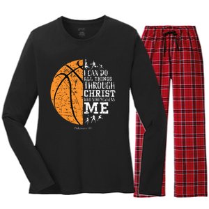 Christian Basketball Religious Gifts Women's Long Sleeve Flannel Pajama Set 