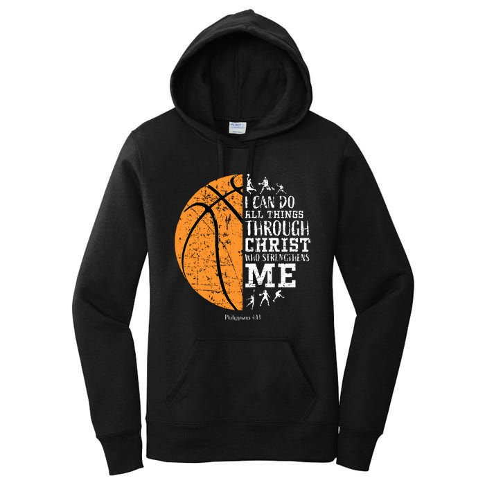 Christian Basketball Religious Gifts Women's Pullover Hoodie