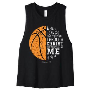 Christian Basketball Religious Gifts Women's Racerback Cropped Tank