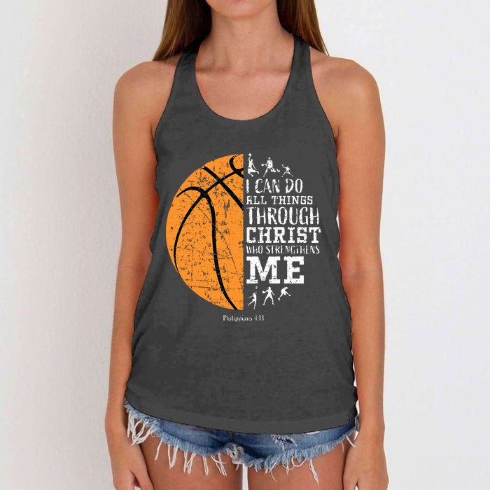 Christian Basketball Religious Gifts Women's Knotted Racerback Tank