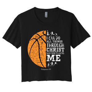 Christian Basketball Religious Gifts Women's Crop Top Tee