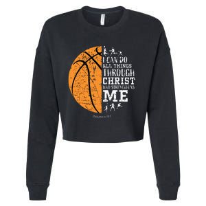 Christian Basketball Religious Gifts Cropped Pullover Crew