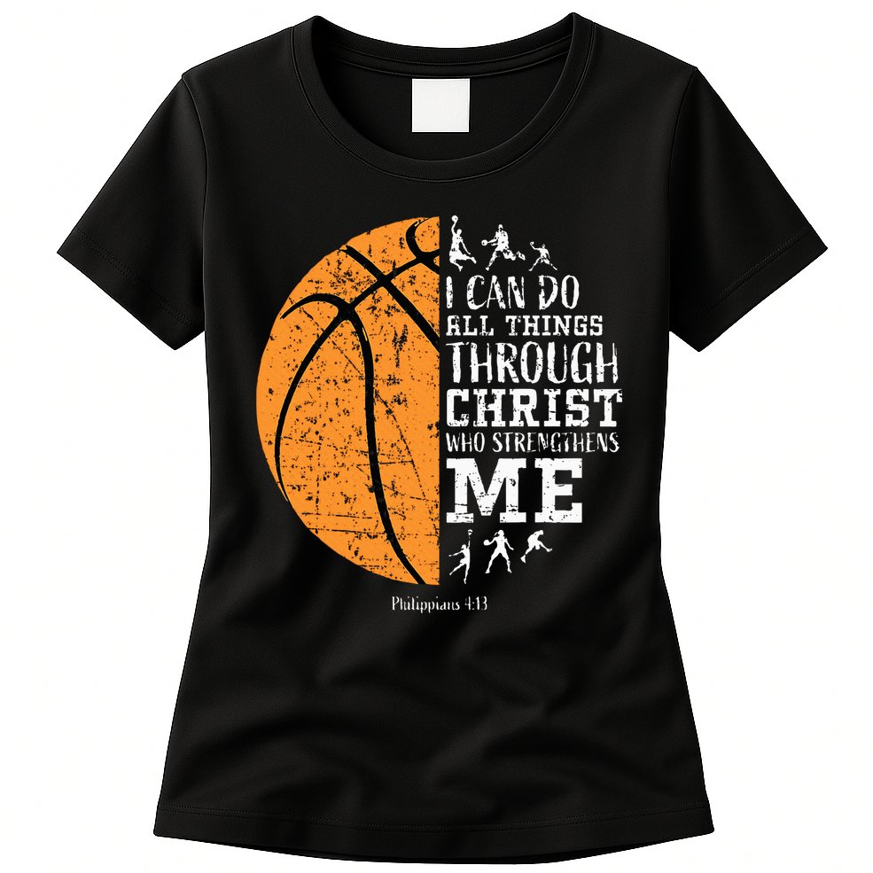 Christian Basketball Religious Gifts Womens T-Shirt