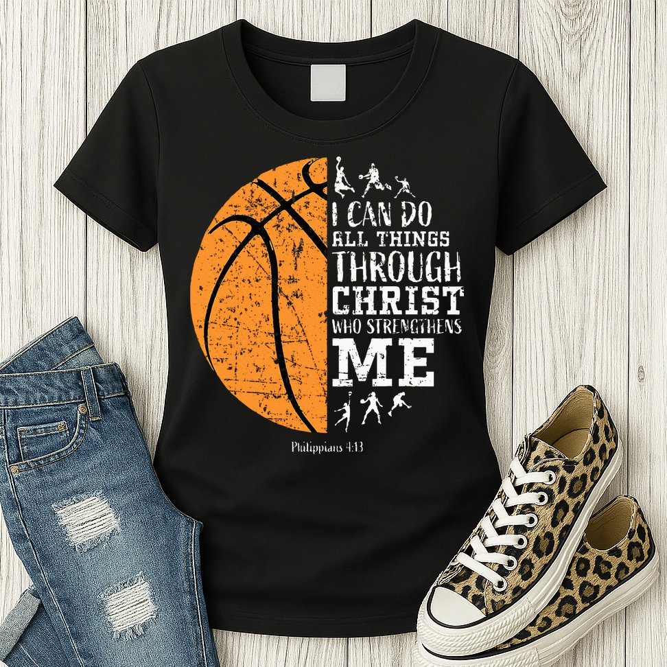 Christian Basketball Religious Gifts Womens T-Shirt