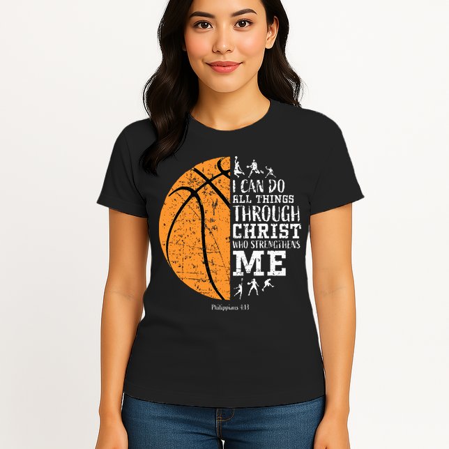 Christian Basketball Religious Gifts Womens T-Shirt