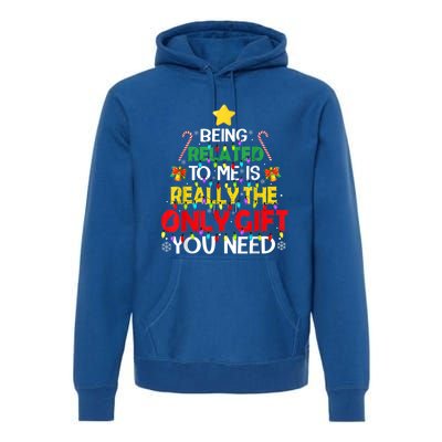 Christmas Being Related To Me Funny Family Pajamas Xmas Gift Premium Hoodie