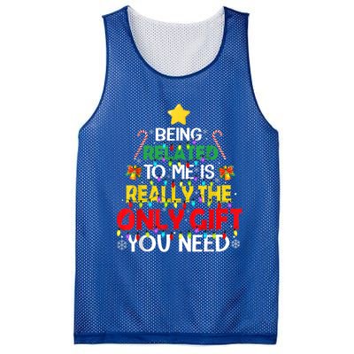 Christmas Being Related To Me Funny Family Pajamas Xmas Gift Mesh Reversible Basketball Jersey Tank