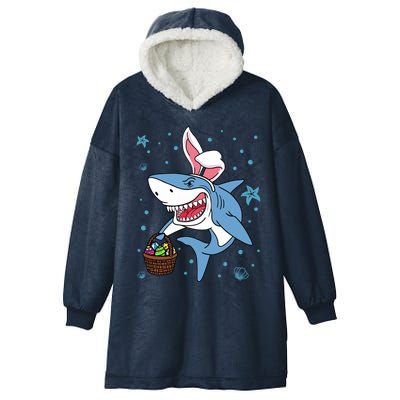 Cute Bunny Rabbit Shark Grinning Easter Eggs Meaningful Gift Hooded Wearable Blanket