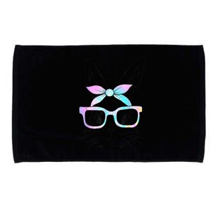 Cute Bunny Rabbit Face Tie Dye Glasses Girl Happy Happy Easter Day Microfiber Hand Towel