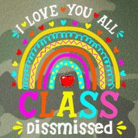Cute Boho Rainbow Class Dismissed Last Day Of School Teacher Legacy Tie Dye Trucker Hat