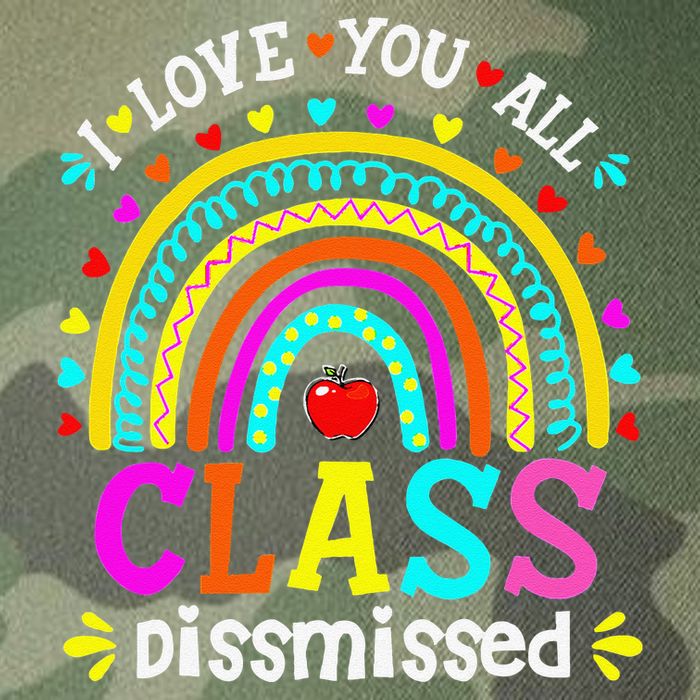 Cute Boho Rainbow Class Dismissed Last Day Of School Teacher Legacy Tie Dye Trucker Hat