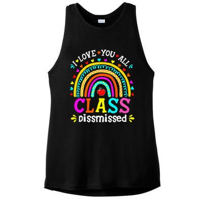 Cute Boho Rainbow Class Dismissed Last Day Of School Teacher Ladies PosiCharge Tri-Blend Wicking Tank