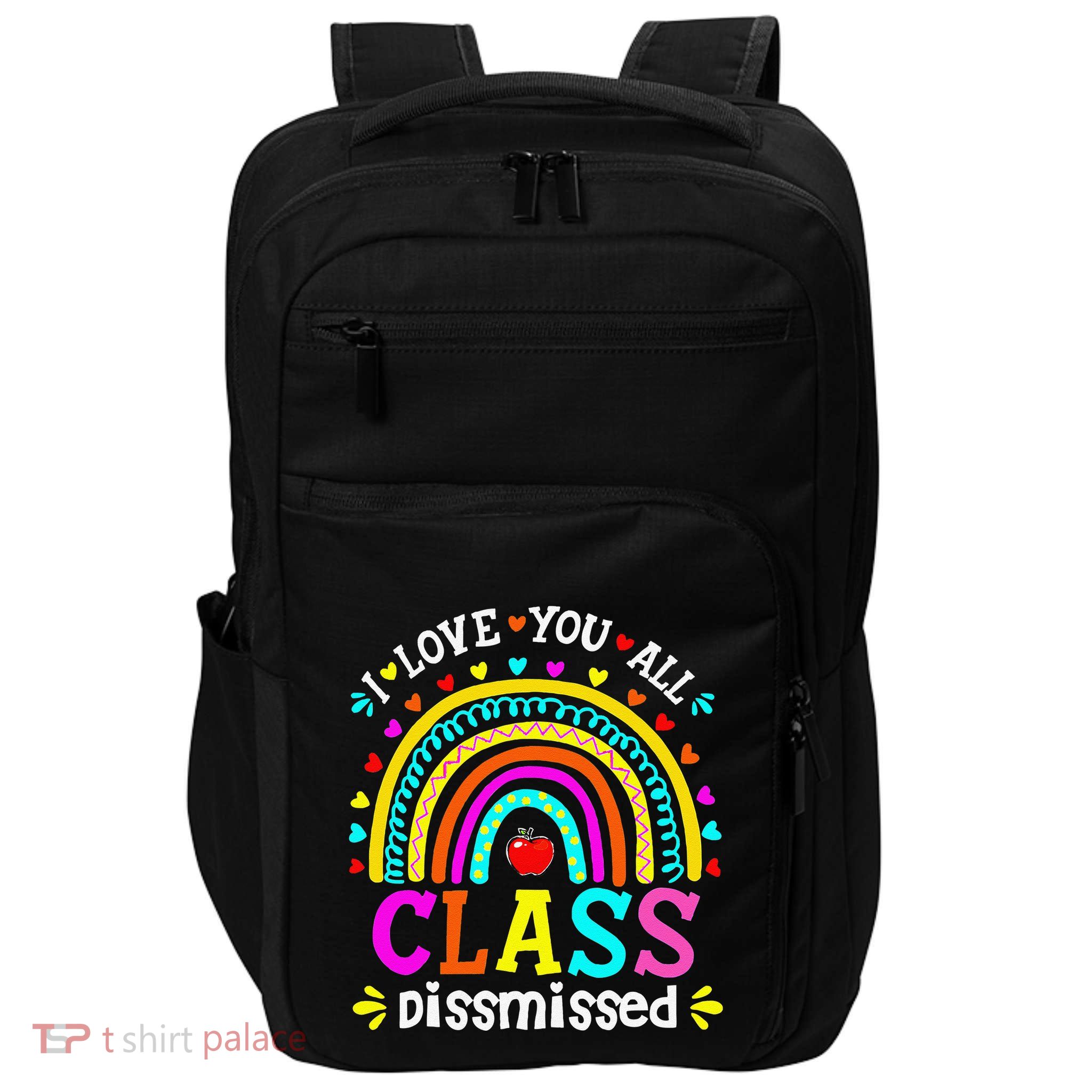 Cute Boho Rainbow Class Dismissed Last Day Of School Teacher Impact Tech Backpack