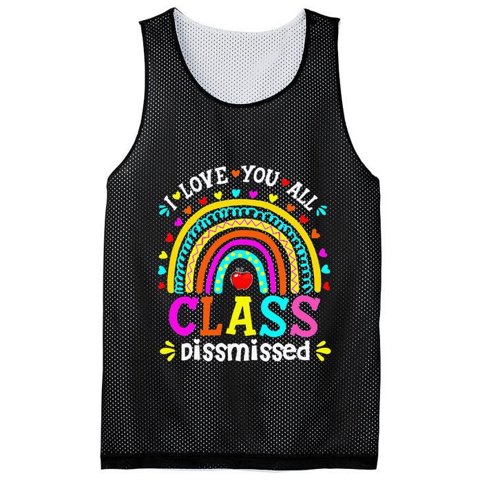 Cute Boho Rainbow Class Dismissed Last Day Of School Teacher Mesh Reversible Basketball Jersey Tank