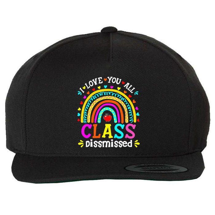 Cute Boho Rainbow Class Dismissed Last Day Of School Teacher Wool Snapback Cap