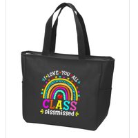 Cute Boho Rainbow Class Dismissed Last Day Of School Teacher Zip Tote Bag