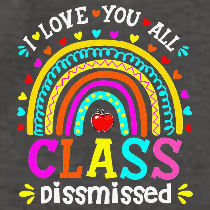 Cute Boho Rainbow Class Dismissed Last Day Of School Teacher Vector Backpack