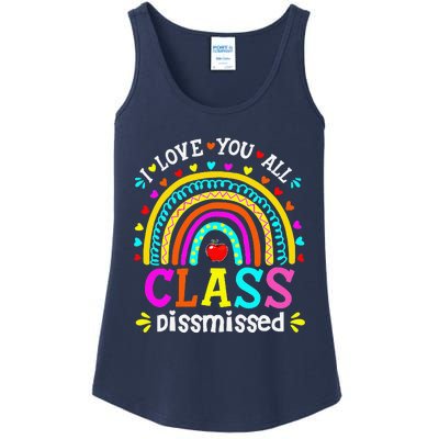 Cute Boho Rainbow Class Dismissed Last Day Of School Teacher Ladies Essential Tank