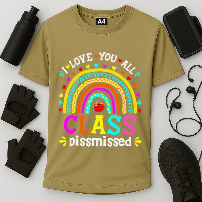 Cute Boho Rainbow Class Dismissed Last Day Of School Teacher Performance Shirt
