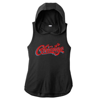 Chicago Baseball Retro Sport Lover Ladies PosiCharge Tri-Blend Wicking Draft Hoodie Tank