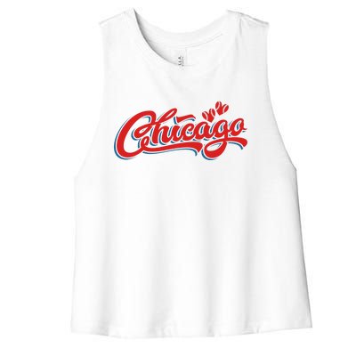 Chicago Baseball Retro Sport Lover Women's Racerback Cropped Tank