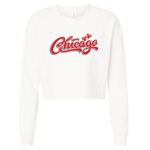 Chicago Baseball Retro Sport Lover Cropped Pullover Crew