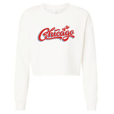 Chicago Baseball Retro Sport Lover Cropped Pullover Crew